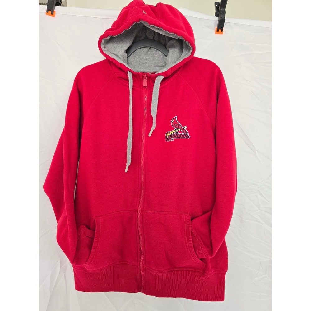 Antigua Womens Cardinals Red Full Zip Hoodie Sweatshirt Size L